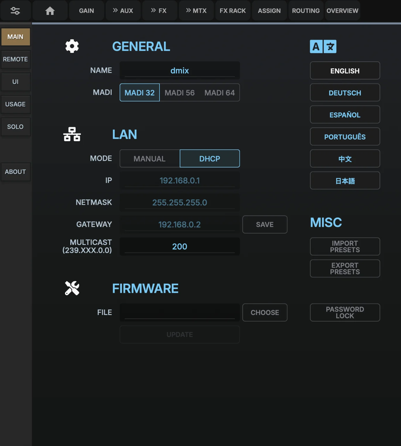 Connecting to the mixer