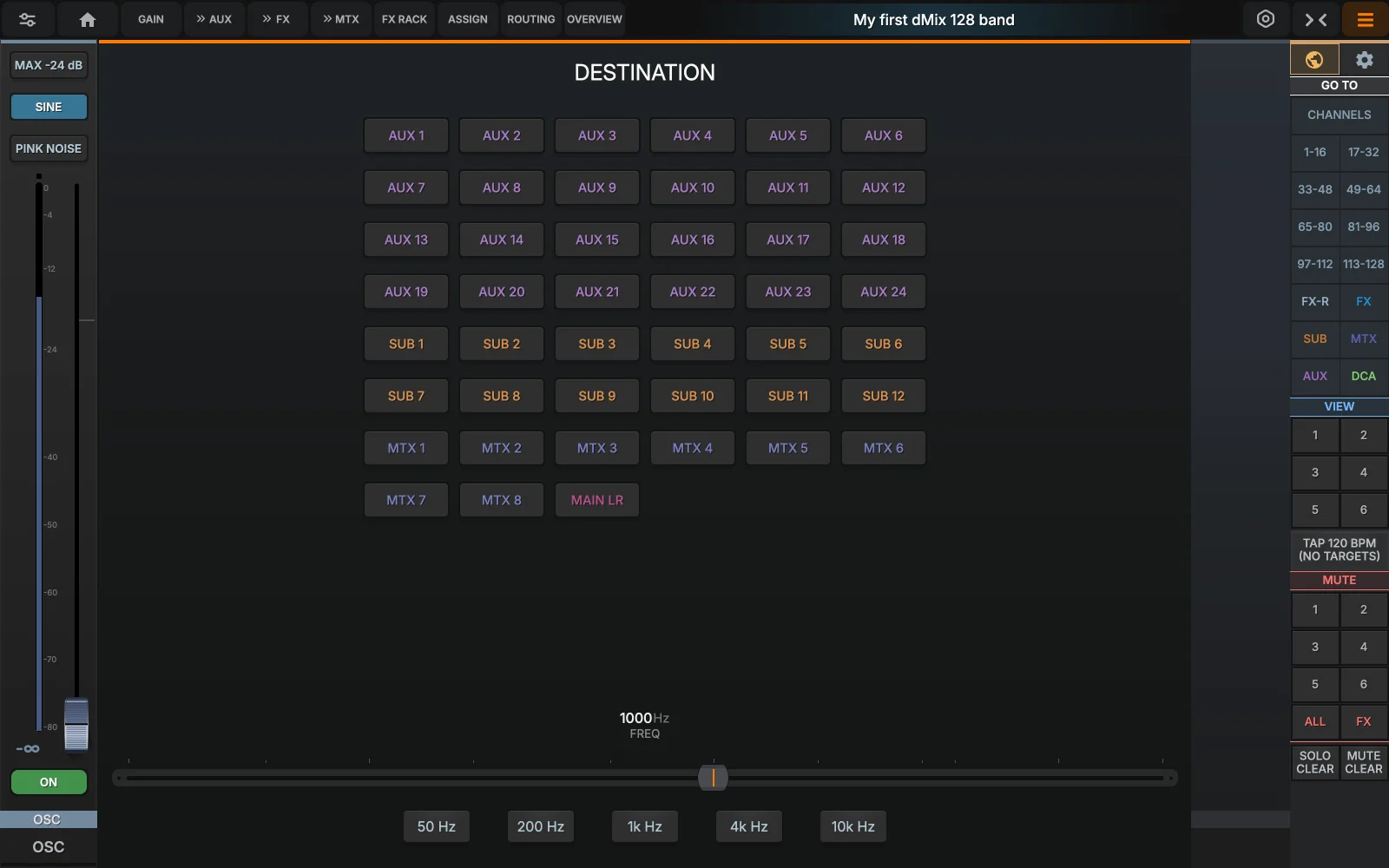 RTA / spectrum analyzer — RTA overlay on parametric EQ