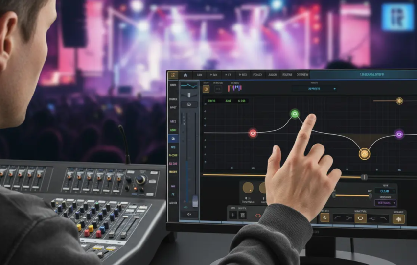 EQ effect from dmix128 on screen.